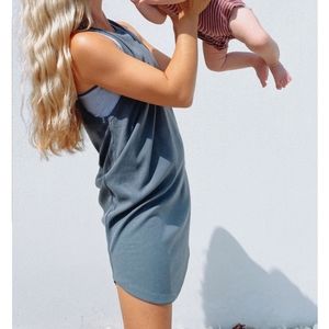 Bae Day to night lounge nursing dress in grey/mineral pine size small